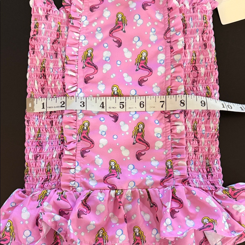 Rachel Riley Pink Mermaid Ruched Swimsuit - Picture 8 of 9